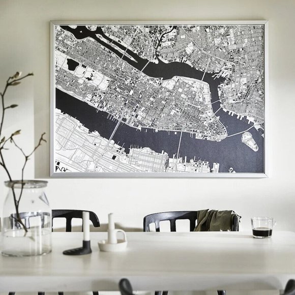 NEW IKEA BJORKSTA BJÖRKSTA Picture Manhattan From Above 55x40" 005.004.94 - Picture 1 of 3